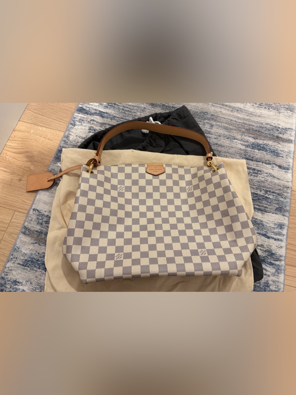 Louis Vuitton Damier Azur Graceful PM Rose Ballerine